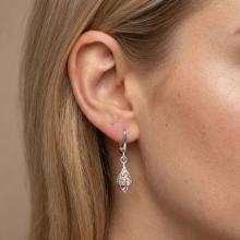 Сребърни Обеци С Кристали От Sw® SO159 Peach Gold