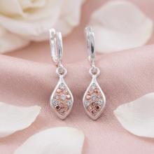 Сребърни Обеци С Кристали От Sw® SO159 Peach Gold