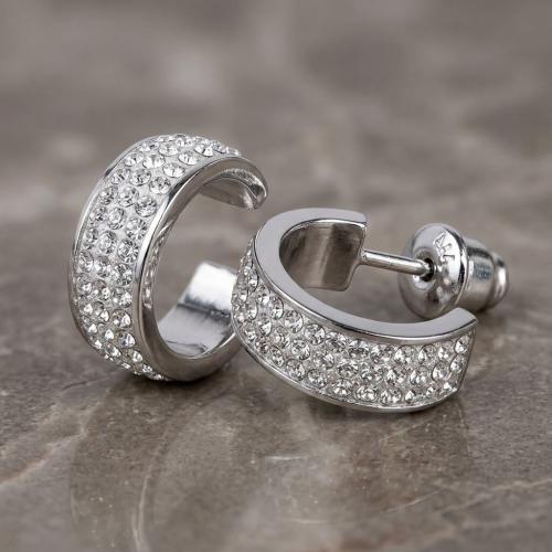 Сребърни обеци халки Georgia с кристали от Sw® Crystal