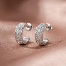 Сребърни обеци халки Georgia с кристали от Sw® Crystal Сребърни обеци халки Georgia с кристали от Sw® Crystal