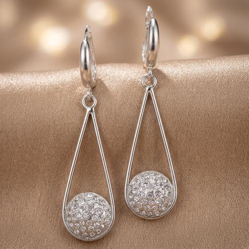 Сребърни обеци с кристали от Sw® SO303 Crystal