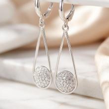 Сребърни обеци с кристали от Sw® SO303 Crystal