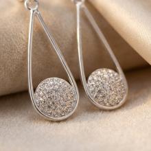 Сребърни обеци с кристали от Sw® SO303 Crystal