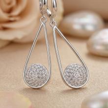 Сребърни обеци с кристали от Sw® SO303 Crystal