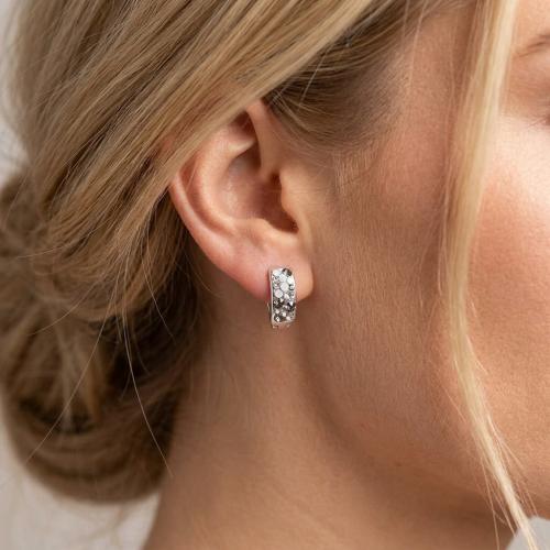 Сребърни обеци с кристали от Sw® SO307 Silver Shade