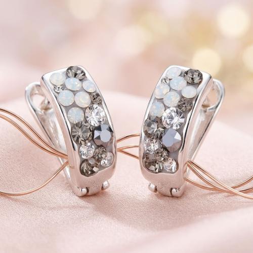 Сребърни обеци с кристали от Sw® SO307 Silver Shade