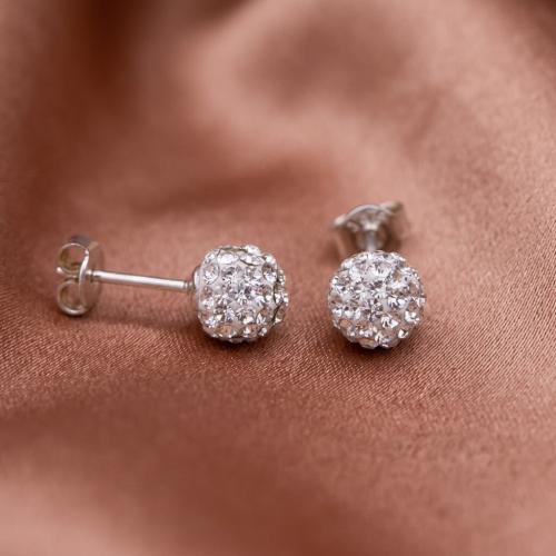 Сребърни обеци с кристали от Sw® SO313 Crystal