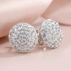 Сребърни обеци с кристали от Sw® Кръговрат Crystal