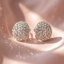 Сребърни обеци с кристали от Sw® Кръговрат Crystal