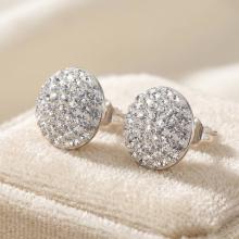 Сребърни обеци с кристали от Sw® Кръговрат Crystal
