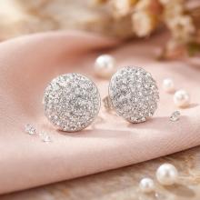 Сребърни обеци с кристали от Sw® Кръговрат Crystal