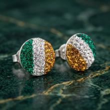 Сребърни обеци с кристали от Sw® Кръговрат Ireland Сребърни обеци с кристали от Sw® Кръговрат Ireland