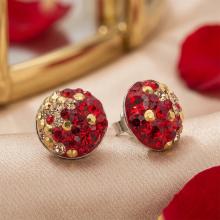 Сребърни обеци с кристали от Sw® Кръговрат Golden Red Сребърни обеци с кристали от Sw® Кръговрат Golden Red