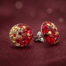 Сребърни обеци с кристали от Sw® Кръговрат Golden Red Сребърни обеци с кристали от Sw® Кръговрат Golden Red