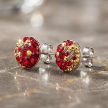 Сребърни обеци с кристали от Sw® Кръговрат Golden Red Сребърни обеци с кристали от Sw® Кръговрат Golden Red