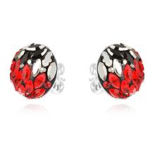 Сребърни обеци с кристали от Sw® Кръговрат Red Hematite