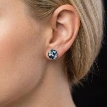 Сребърни обеци с кристали от Sw® Кръговрат Royal