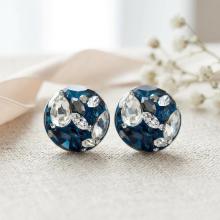 Сребърни обеци с кристали от Sw® Кръговрат Royal