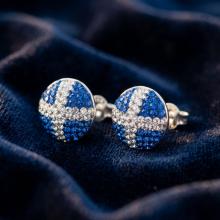 Сребърни обеци с кристали от Sw® Кръговрат Scotland
