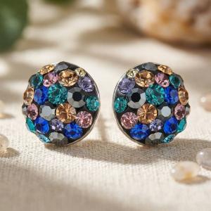 Сребърни обеци с кристали от Sw® Кръговрат Multicolor