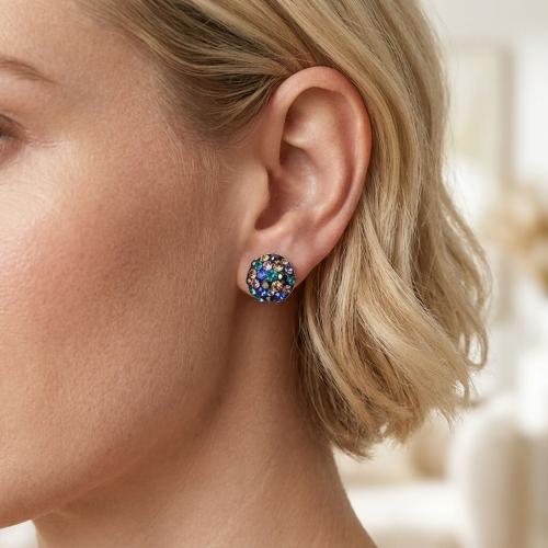 Сребърни обеци с кристали от Sw® Кръговрат Multicolor