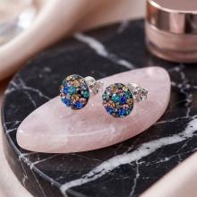 Сребърни обеци с кристали от Sw® Кръговрат Multicolor Сребърни обеци с кристали от Sw® Кръговрат Multicolor