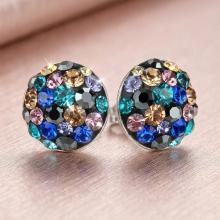 Сребърни обеци с кристали от Sw® Кръговрат Multicolor Сребърни обеци с кристали от Sw® Кръговрат Multicolor