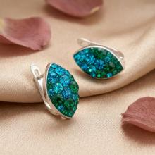 Сребърни обеци Elara Blue Zircon and Emerald