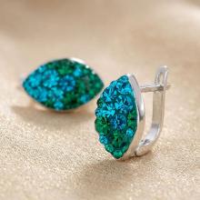 Сребърни обеци Elara Blue Zircon and Emerald