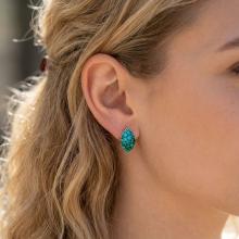 Сребърни обеци Elara Blue Zircon and Emerald