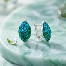 Сребърни обеци Elara Blue Zircon and Emerald