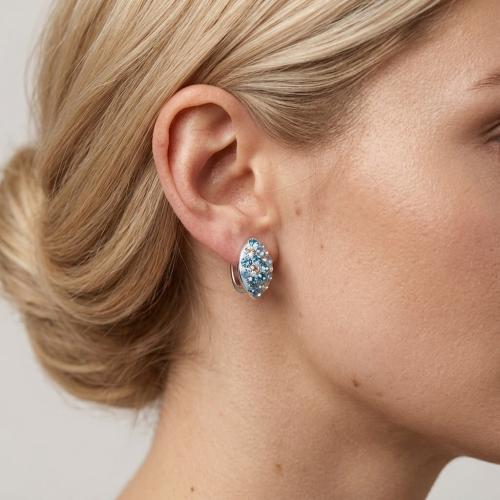 Сребърни обеци Elara Deep Blue