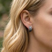 Сребърни обеци с кристали от Sw® SO320 Jet, Hematite and Crystal