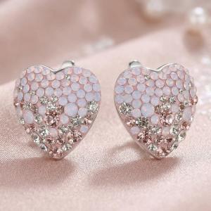 Сребърни обеци сърца с кристали от Sw® SO323 Marilyn