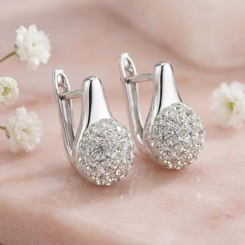 Сребърни обеци с кристали от Sw® Crystal