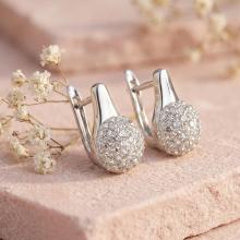 Сребърни обеци с кристали от Sw® Crystal