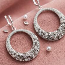 Сребърни обеци с кристали от Sw® Silver shade Сребърни обеци с кристали от Sw® Silver shade