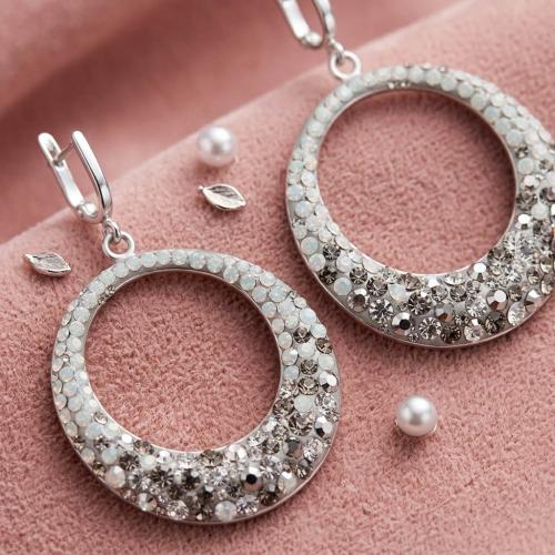 Сребърни обеци с кристали от Sw® Silver shade