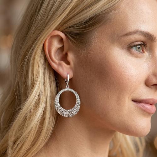 Сребърни обеци с кристали от Sw® Silver shade