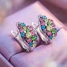 Сребърни обеци Vivienne Multicolor