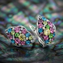 Сребърни обеци Vivienne Multicolor