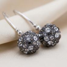 Сребърни обеци с кристали от Sw® SO331 Grey Boutique