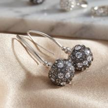 Сребърни обеци с кристали от Sw® SO331 Grey Boutique