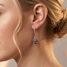 Сребърни обеци с кристали от Sw® SO331 Grey Boutique