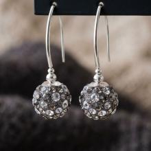 Сребърни обеци с кристали от Sw® SO331 Grey Boutique