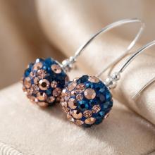 Сребърни обеци с кристали от Sw® SO331 Metallic Rose Gold Сребърни обеци с кристали от Sw® SO331 Metallic Rose Gold