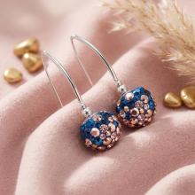 Сребърни обеци с кристали от Sw® SO331 Metallic Rose Gold Сребърни обеци с кристали от Sw® SO331 Metallic Rose Gold
