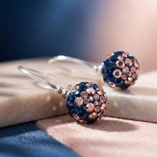Сребърни обеци с кристали от Sw® SO331 Metallic Rose Gold Сребърни обеци с кристали от Sw® SO331 Metallic Rose Gold