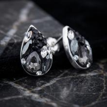 Сребърни обеци Капка с кристали от Sw® SO334 Black Marquise Сребърни обеци Капка с кристали от Sw® SO334 Black Marquise