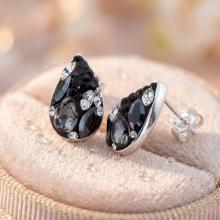 Сребърни обеци Капка с кристали от Sw® SO334 Black Marquise Сребърни обеци Капка с кристали от Sw® SO334 Black Marquise